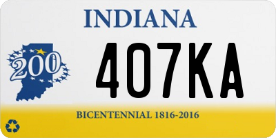 IN license plate 407KA