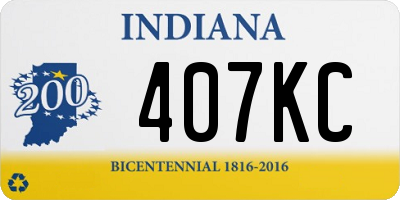 IN license plate 407KC