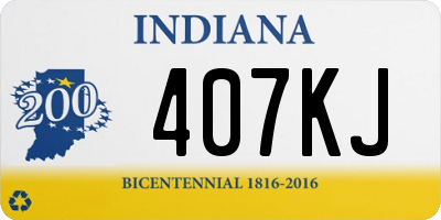 IN license plate 407KJ