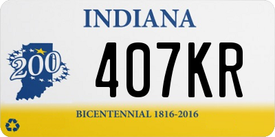 IN license plate 407KR