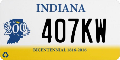 IN license plate 407KW