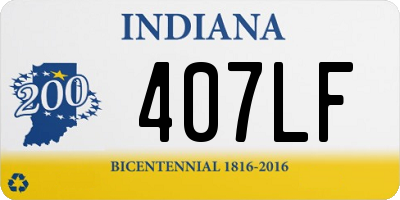 IN license plate 407LF