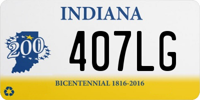 IN license plate 407LG