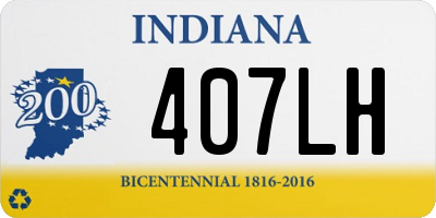 IN license plate 407LH