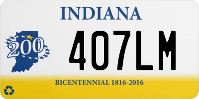 IN license plate 407LM