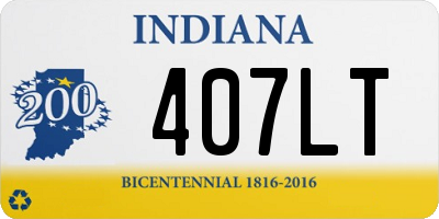 IN license plate 407LT