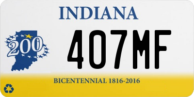 IN license plate 407MF