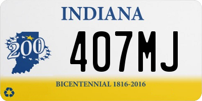 IN license plate 407MJ