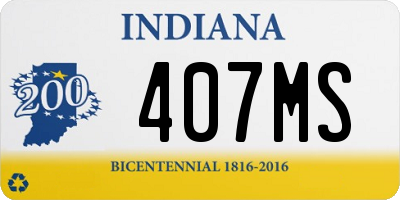 IN license plate 407MS