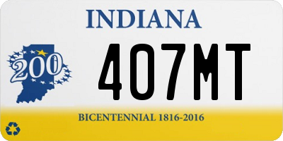 IN license plate 407MT