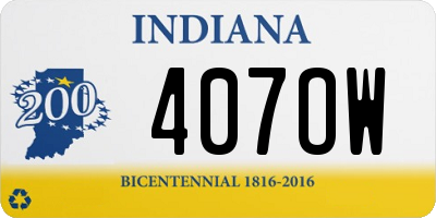 IN license plate 407OW