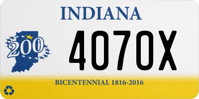 IN license plate 407OX