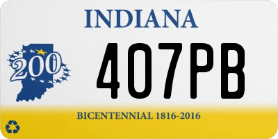 IN license plate 407PB