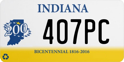 IN license plate 407PC