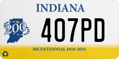 IN license plate 407PD