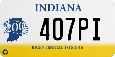 IN license plate 407PI