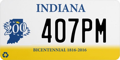 IN license plate 407PM