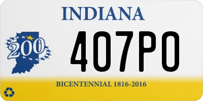 IN license plate 407PO