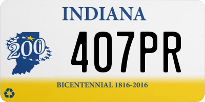 IN license plate 407PR