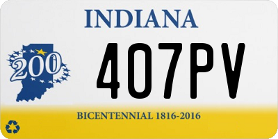 IN license plate 407PV