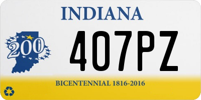 IN license plate 407PZ