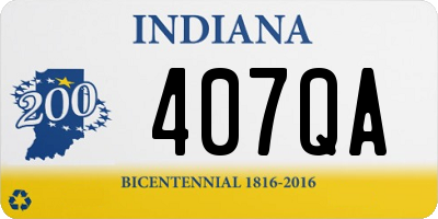 IN license plate 407QA