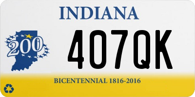 IN license plate 407QK