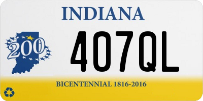 IN license plate 407QL