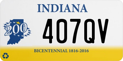 IN license plate 407QV