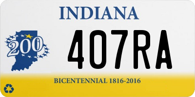 IN license plate 407RA