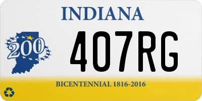 IN license plate 407RG