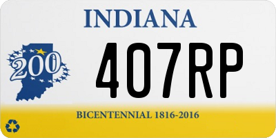 IN license plate 407RP