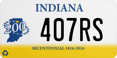 IN license plate 407RS