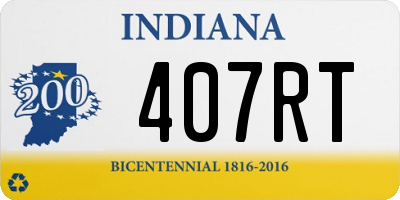 IN license plate 407RT