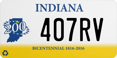 IN license plate 407RV