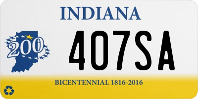 IN license plate 407SA