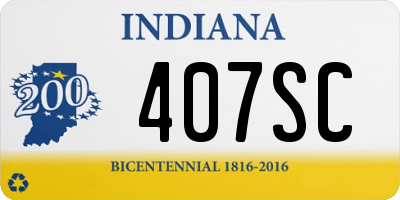 IN license plate 407SC