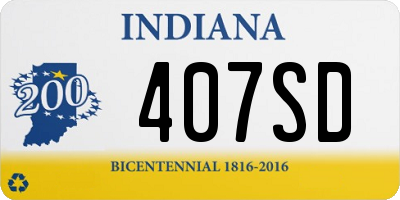 IN license plate 407SD