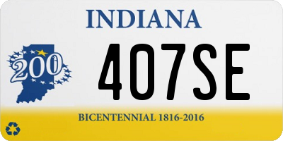 IN license plate 407SE