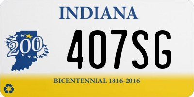 IN license plate 407SG