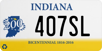 IN license plate 407SL