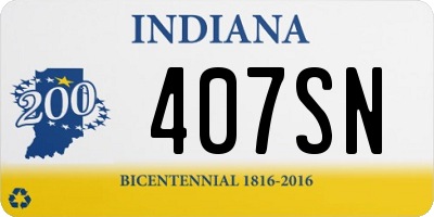 IN license plate 407SN