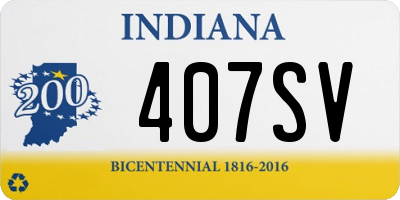 IN license plate 407SV