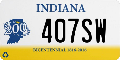 IN license plate 407SW