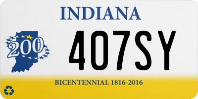 IN license plate 407SY