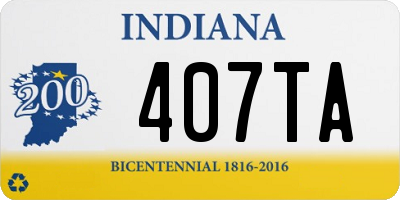 IN license plate 407TA