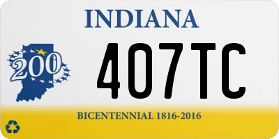 IN license plate 407TC