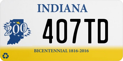 IN license plate 407TD