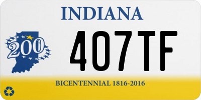 IN license plate 407TF