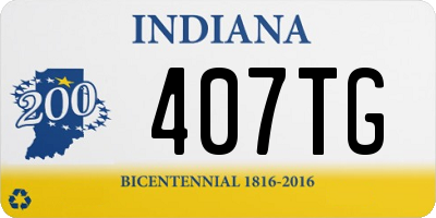 IN license plate 407TG